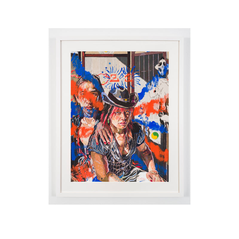 Oscar yi Hou, Sayonara, Suzie Wongs, aka: Out the Opium Den, 2022 - Edition 21/25; Hand-Embellished, Signed, and Numbered Limited Edition Print