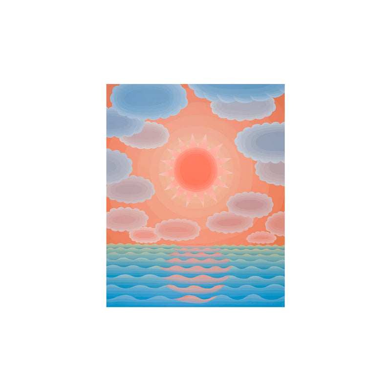Amy Lincoln, Blue and Orange Seascape, 2021; Signed and Numbered Limited Edition Print