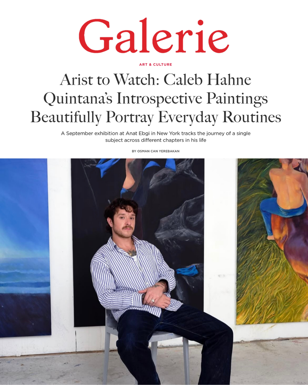 Caleb Hahne Quintana featured in Galerie Magazine