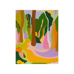 Tessa Perutz, Provence Forest #2 in Lavender, Clementine, and Citron Vert (Vence, La France), 2022; Original Painting