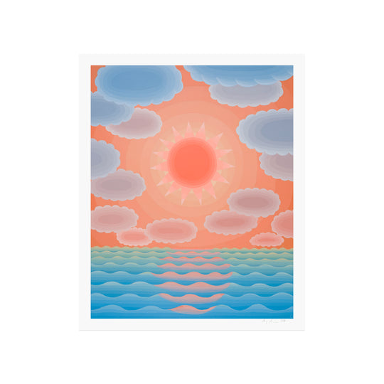 Amy Lincoln, Blue and Orange Seascape, 2021; Signed and Numbered Limited Edition Print