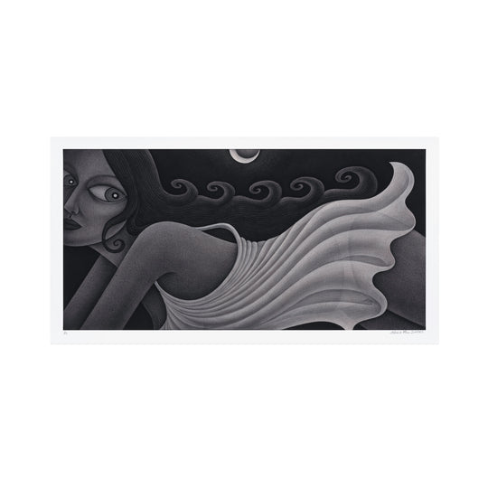 Angela Fang Zirbes, Moonlit Siren, 2025; Hand-Embellished, Signed and Numbered Limited Edition Print