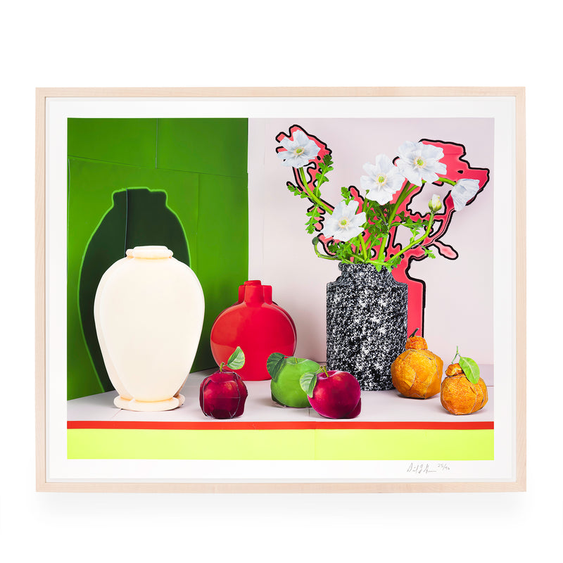 Daniel Gordon, White Poppies with Apples & Oranges, 2024; Limited Edition Print