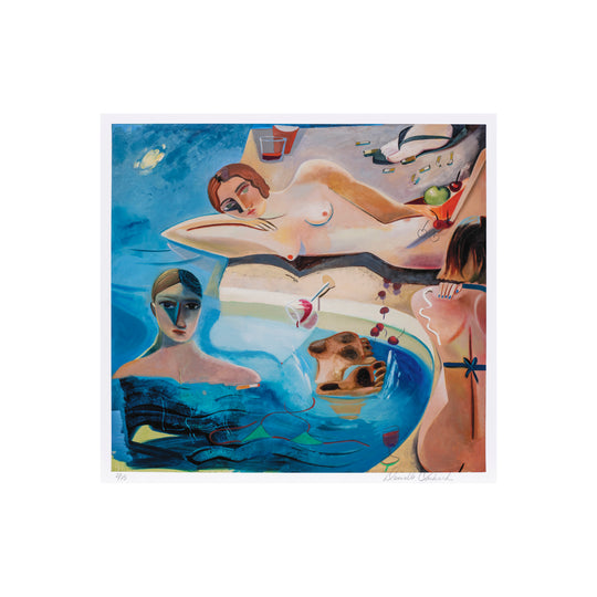 Danielle Orchard, Swimmers, 2025; Hand-Embellished, Signed and Numbered Limited Edition Print