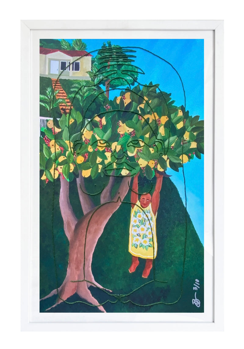 Devin Osorio, Aprender Del Caer, 2021; Hand-embellished, Signed and Numbered Limited Edition Print