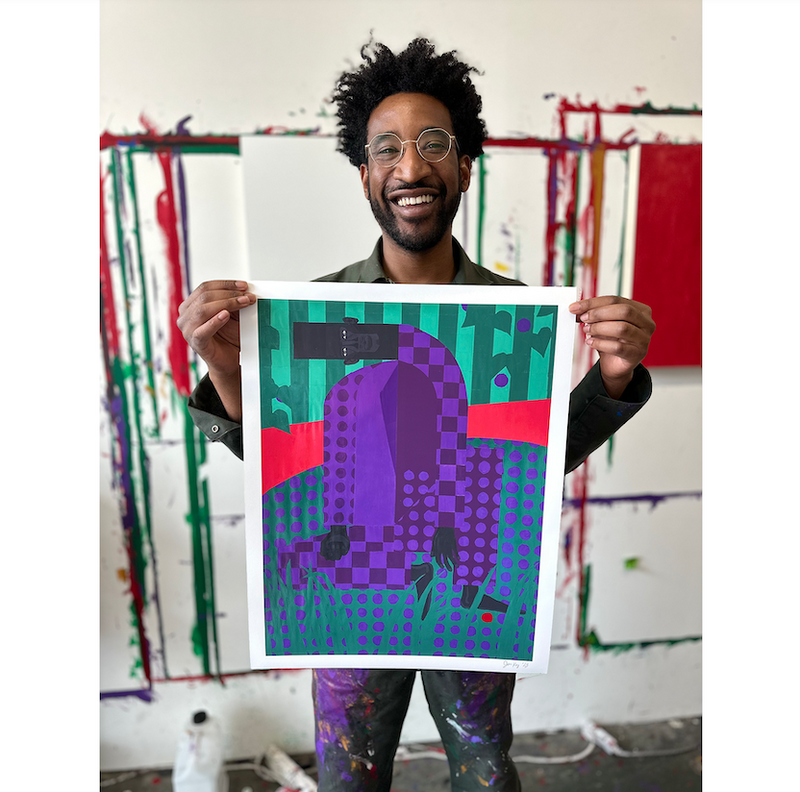 Jon Key, Man in the Violet Dreamscape No. 5, 2023; Hand-Embellished, S ...