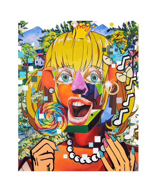 Allison Zuckerman, Little Baby Girl, 2024; Hand-Embellished, Limited Edition Print
