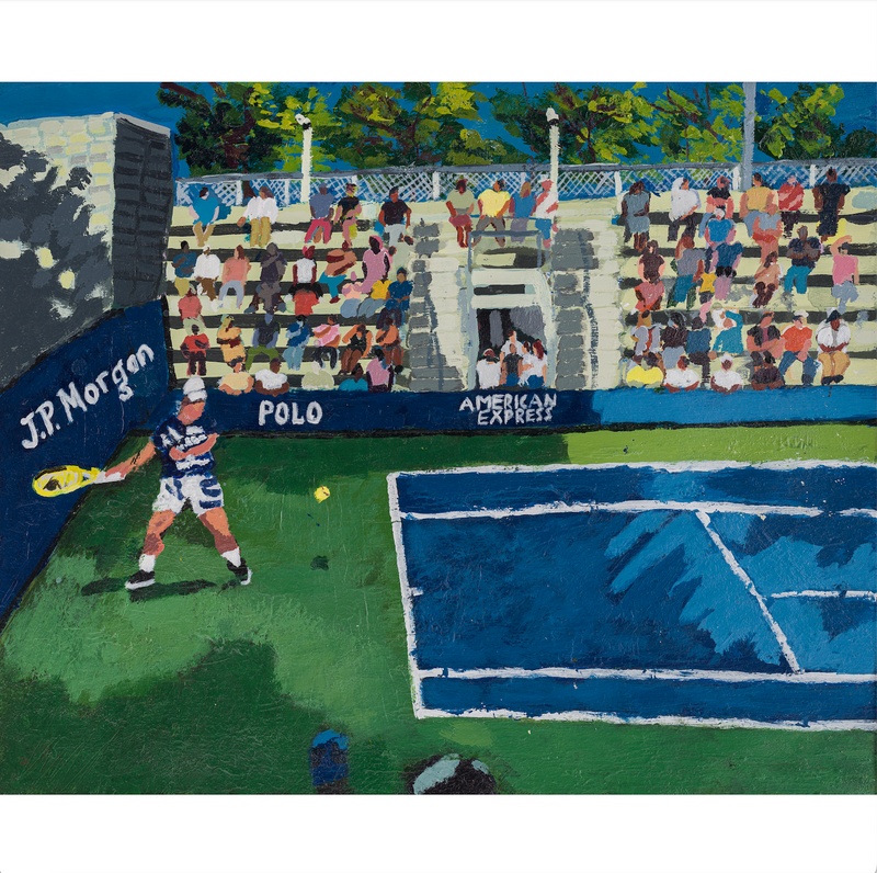 Shaun Ellison, Kecmanovic vs Gasquet, Courtside US Open, 2023; Original Painting