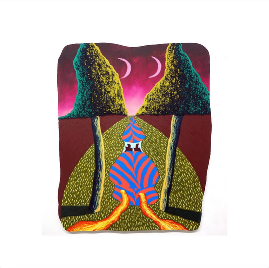 Eliot Greenwald, Super Spherical Earth Theory (12), 2024; Textured Archival Pigment Print on Sanded Birch Plywood with Aluminum Backing for Installation