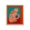 Kour Pour, Coy Tiger (Teal & Maroon), 2022; Hand-Embellished, Signed, and Numbered Limited Edition Print