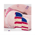 Gina Beavers, American Flag Sponge Butt Cake, 2024; Limited Edition Print