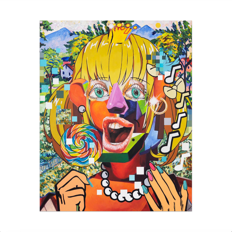 Allison Zuckerman, Little Baby Girl, 2024; Hand-Embellished, Limited Edition Print