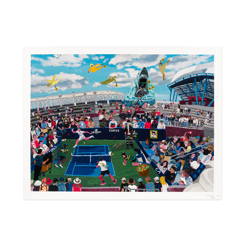 Shaun Ellison, US Open, Federer vs. Nadal, 2025; Hand-Embellished