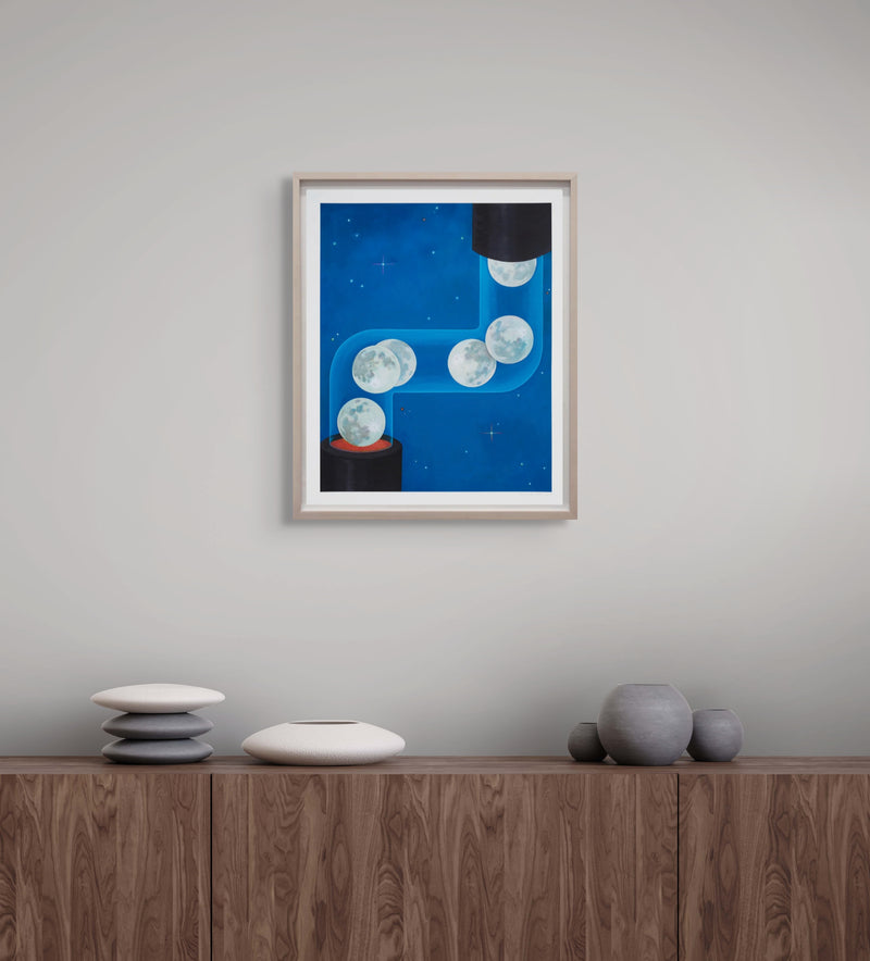 Emily Furr, Moon Chute, 2022; Hand-Embellished, Signed and Numbered Limited Edition Print