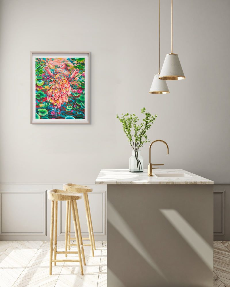 Hyegyeong G Choi, Ophelia, Quieter and Colder, 2022; Hand-Embellished, Signed, and Numbered Limited Edition Print
