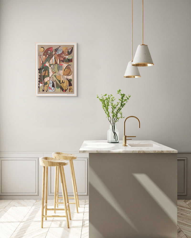 Jean-Pierre Villafañe, Sombras, 2022; Hand-Embellished, Signed, and Numbered Limited Edition Print