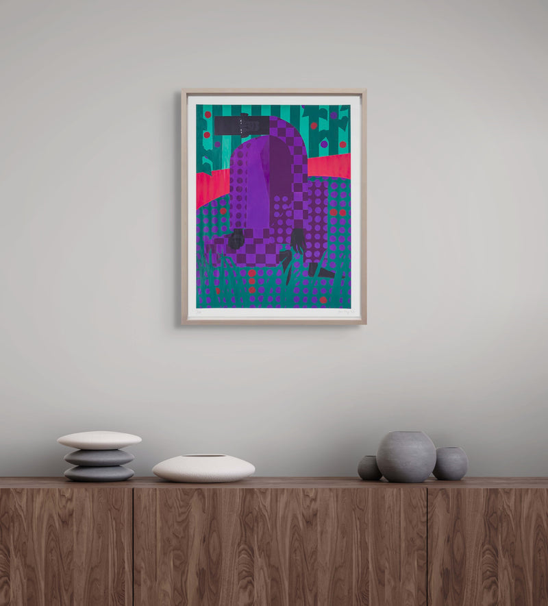 Jon Key, Man in the Violet Dreamscape No. 5, 2023; Hand-Embellished, Signed, and Numbered Limited Edition Print
