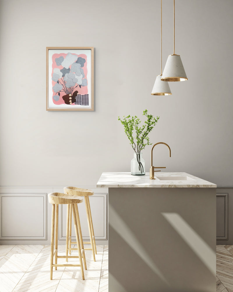 José Lerma, Rosas Grises (Pink), 2022; Limited Edition Print
