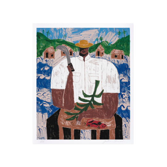 Joshua Nazario Lugo, El Corta Plátanos (The Banana Cutter), 2026; Hand-Embellished, Signed and Numbered Limited Edition Print