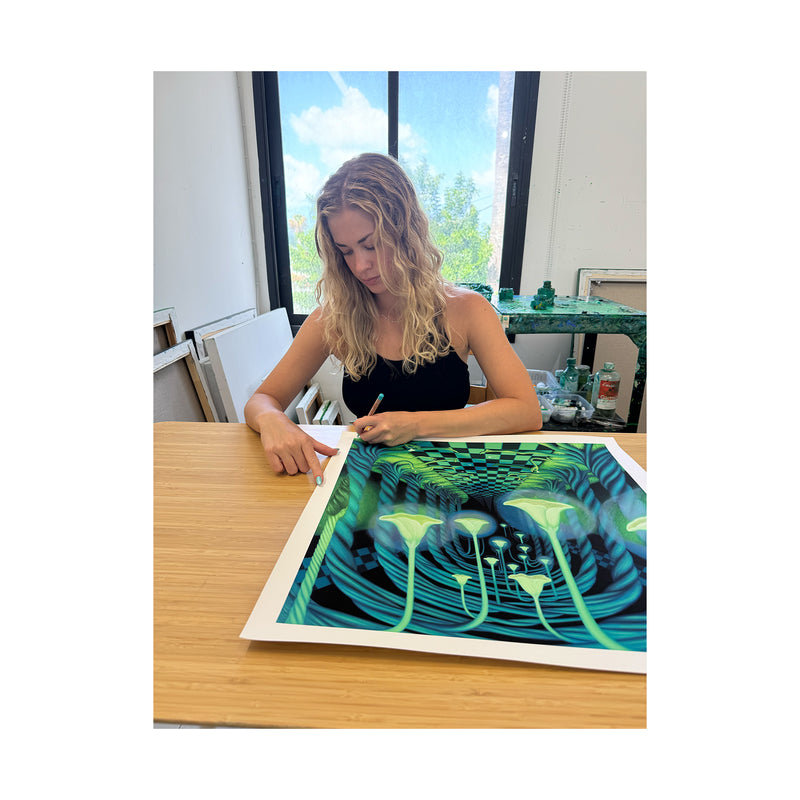 Katia Lifshin, Space Bloom, 2025; Hand-Embellished, Signed and Numbered Limited Edition Print