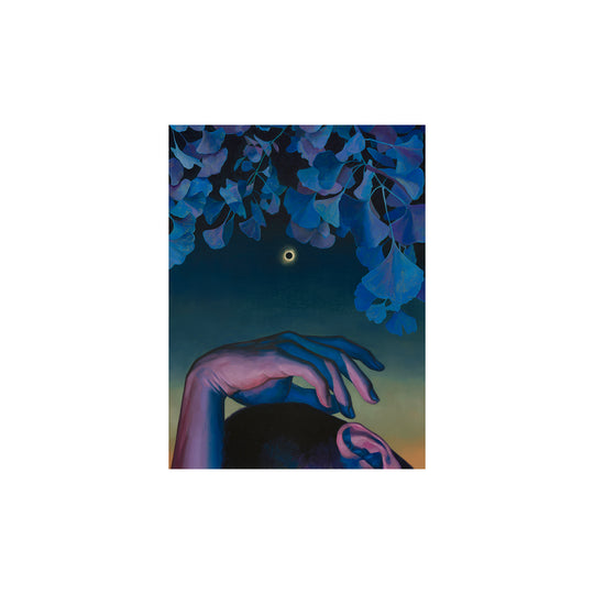 Xiao Wang, Slumber Under a Shade, 2021; Hand-Embellished, Signed, and Numbered Limited Edition Print in White Wood Frame