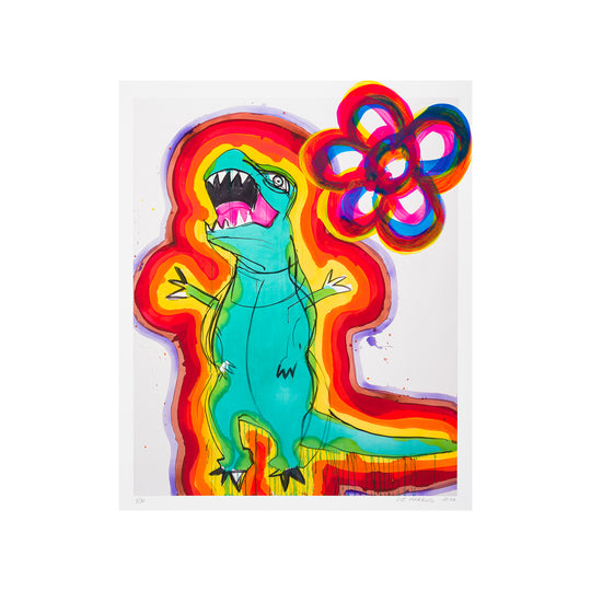 Liz Markus, Giant Green TRex, 2022; Limited Edition Print