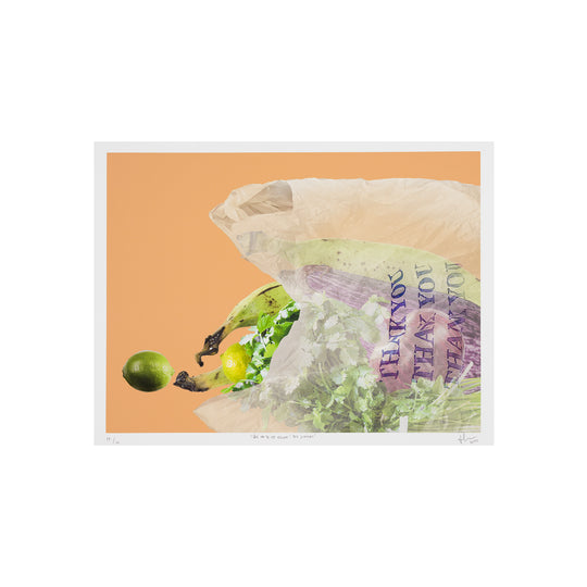 Lucia Hierro, "Que no se te olvide! dos limones", 2022; Hand-Embellished, Signed and Numbered Limited Edition Print Framed in Maple Wood