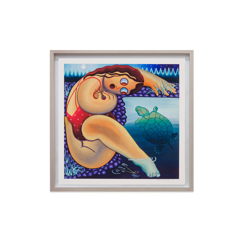 Natalie Wadlington, Swimming at Night, 2023; Hand-Embellished, Signed, and Numbered Limited Edition Print