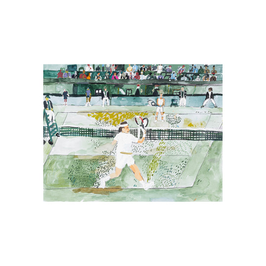 Shaun Ellison, Nadal vs Federer, 2008 Wimbledon study, 2022; Watercolor and gouache on Paper